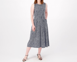 Encore by Idina Menzel Regular Easy Jersey Tee Dress Blue Floral, Small - £21.65 GBP