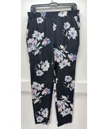 Joie Floral 100% Silk Pants Womens Small Black/Pink Lightweight Pull On ... - £14.41 GBP