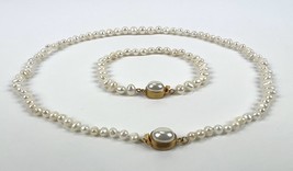 Pearl necklace and pearl bracelet of cultured pearls  - £227.28 GBP