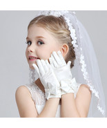 Wedding Flower Girl&#39;s Stretch Satin Dress Gloves, Toddlers Baby Girls 3-... - £5.51 GBP+