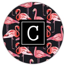 Flamingos : Gift Coaster Pattern Bird Pink Tropical Wall Decor Friendship Cowork - £3.98 GBP