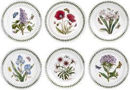Portmeirion Botanic Garden Salad Plate Set of 6 | Assorted Floral Motifs 8.5 In - £221.25 GBP