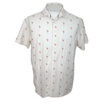 Cactus Man Ricky Singh s/s tropical Pink Flamingo Print XL 23 p2p cotton t slim - £15.81 GBP