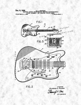 Clarence Fender Electric Guitar Patent Print - Gunmetal - £6.25 GBP+