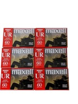 Maxell UR 60 Blank Audiocassettes Normal Bias Lot of 6 Brand New Sealed - £17.35 GBP