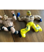 Lot of 2 Wrestling Plastic Figures 5&quot; Tall Rey Mysterio John Cena Rumblers - $11.28 CAD