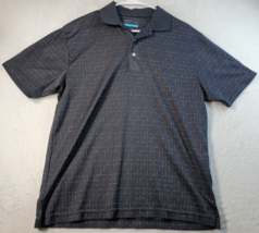 PGA TOUR Polo Shirt Mens Medium Black 100% Polyester Short Sleeve Slit Collared - £12.30 GBP