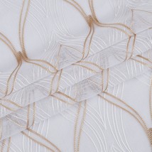 Set of Two 84&quot;  Gold Wave Embroidered Window Panels - $3,626.88 MXN