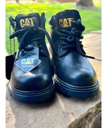 NWT CATERPILLAR CAT TODDLER BABY WORK BOOTS Black Steel Toe Size 7.5 Shoes - £27.08 GBP