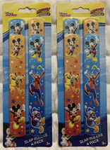 2 Disney Mickey Mouse Birthday Party Slap Ruler Bracelets Favors Walt 4 Pack New - £12.98 GBP