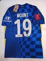 Mason Mount #19 Chelsea FC FA Cup Final Stadium Home Soccer Jersey 2021-... - $1,494.55 MXN