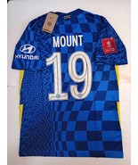 Mason Mount #19 Chelsea FC FA Cup Final Stadium Home Soccer Jersey 2021-... - £78.47 GBP