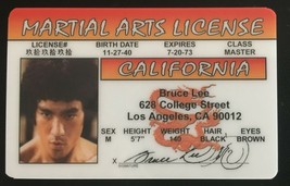 Bruce Lee Novelty card Actor Martial Arts License Movies Kung Fu Fist Fury - £7.00 GBP