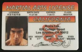 Bruce Lee Novelty card Actor Martial Arts License Movies Kung Fu Fist Fury - £7.00 GBP