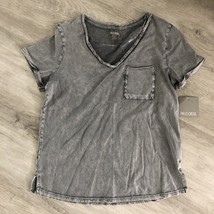 NWT! Falls Creek Women&#39;s Gray Short Sleeve Washed Tee Top Shirt Size Small - £7.76 GBP