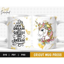 Cricut Mug Press Svg, Unicorn Mug Press Svg, Mug Wrap Svg, Coffee Mug SVG - £3.10 GBP