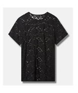 Torrid Sheer Stretch Lace Crew Neck Tee Black 4 4X NEW - $39.66 CAD