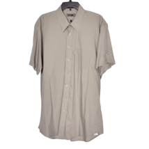 Oleg Cassini Men&#39;s Button Up Short Sleeve Dress Shirt Size 18 1/2 Tall - £10.10 GBP