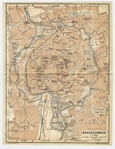 1925 Original Vintage Map Of Braunschweig / Brunswick / Germany - £15.08 GBP