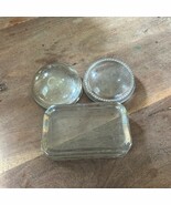 3 Vintage ~ Paperweight Magnifiers ~ 2 Round/1 Rectangle - $27.35 CAD
