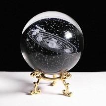 Crystal K9 Solar System Planet Globe 3D Laser Engraved Sun Ball Touch Switch - £27.98 GBP+