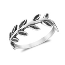 Peaceful Nature Sterling Silver Olive Branch Wrap Ring-7 - £11.38 GBP