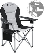 Kingcamp Lumbar Support Camping Chairs With Cooler Bag Padded, Max 353Lbs. - £97.35 GBP