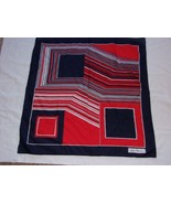 Vintage Jim Renoir Signed Ladies Red White Blue 30&quot; Square Scarf - $14.99