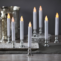 Window Candles With Silver Holders Battery Operated White Flameless Taper NEW - £46.22 GBP
