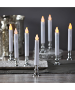 Window Candles With Silver Holders Battery Operated White Flameless Tape... - £44.76 GBP