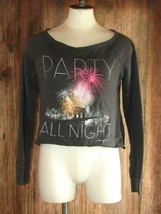 Aeropostale Womens Party All Night Crop Sweater Size Small Glitter Fireworks - £10.25 GBP