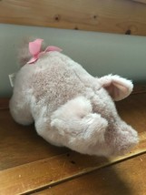 Gently Used Dusty Rose Plush Chubby Pig Stuffed Animal with Pink Ribbon on Tail  - £6.90 GBP