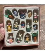 14 Easter Ornaments Eggs Wooden Chicks Bunnies Floral Striped Mini Easte... - $20.58 CAD