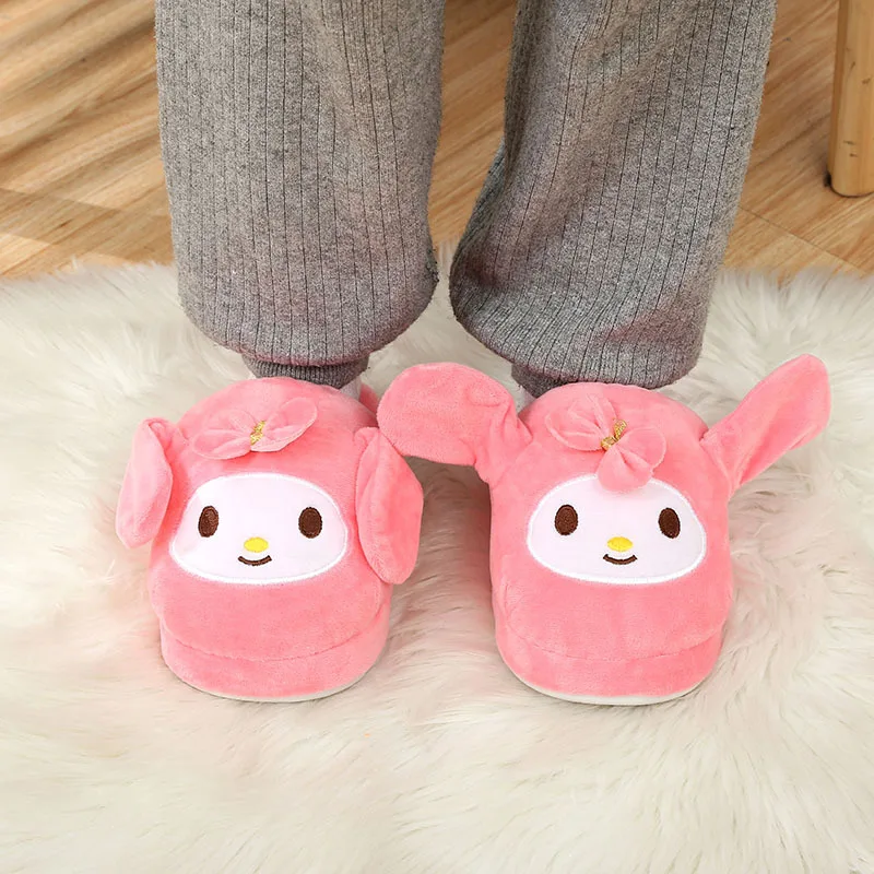 Sanrio My Melody Movable Ears Cartoon Cute Cotton Slippers Plushie Shoes Indoor - £19.14 GBP