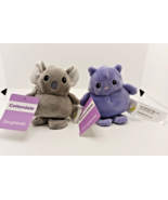 Cottondale Doughballs Koala &amp; Purple Kitty Cat 3.5in Plush Toy Stuffed A... - £11.78 GBP