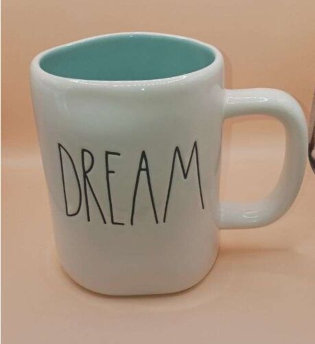 Rae Dunn Mug &quot;DREAM&quot; 16 Oz Coffee/Tea Mug With Turquoise Interior 2018 - $22.00