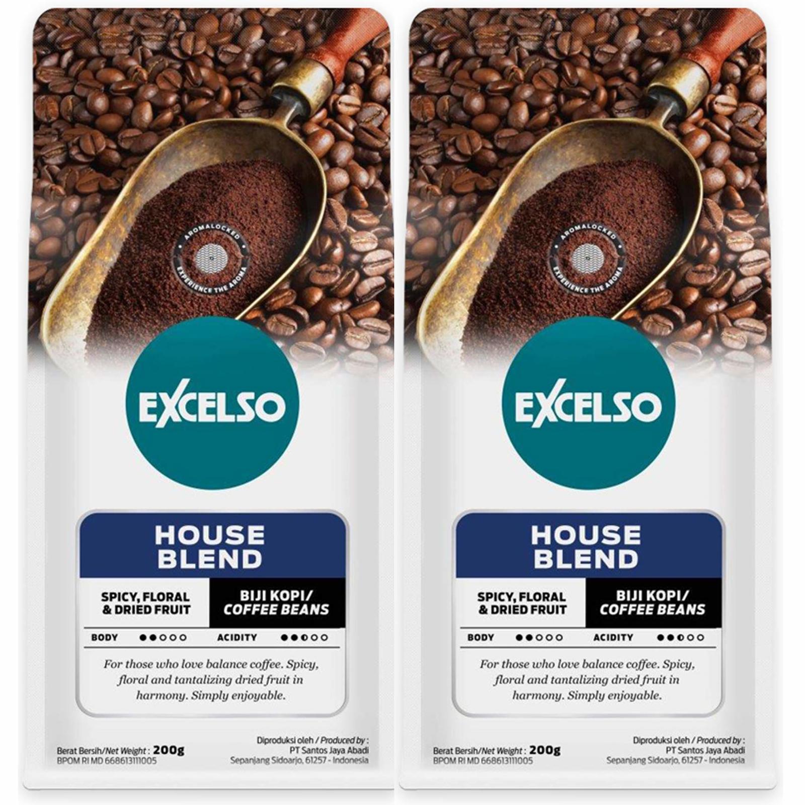 Excelso House Blend, Coffee Beans, 200g (Pack of 2) - $56.71