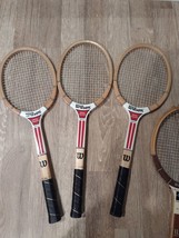 Lot Of 4 Wilson Vintage Wooden Tennis Rackets, 4 metal tennis rackets vi... - £102.70 GBP