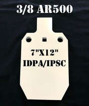 3/8&quot; AR500 IDPA IPSC Steel Shooting Target Gong 7&quot; X 12&quot; Silhouette - GI... - £40.05 GBP