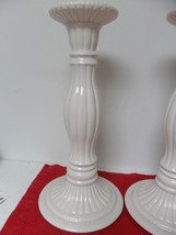 Villeroy and Boch pair of large candle holders white, molded, 10&quot; ORIGINAL - £59.71 GBP