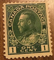 Canada Stamp George V 1 Cent Green - £2.94 GBP