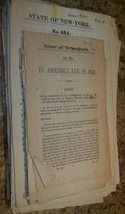 LOT 39 ANTIQUE 1830s-40s NEW YORK STATE CONGRESS LAWS ACT LEGAL BROADSID... - $49.49