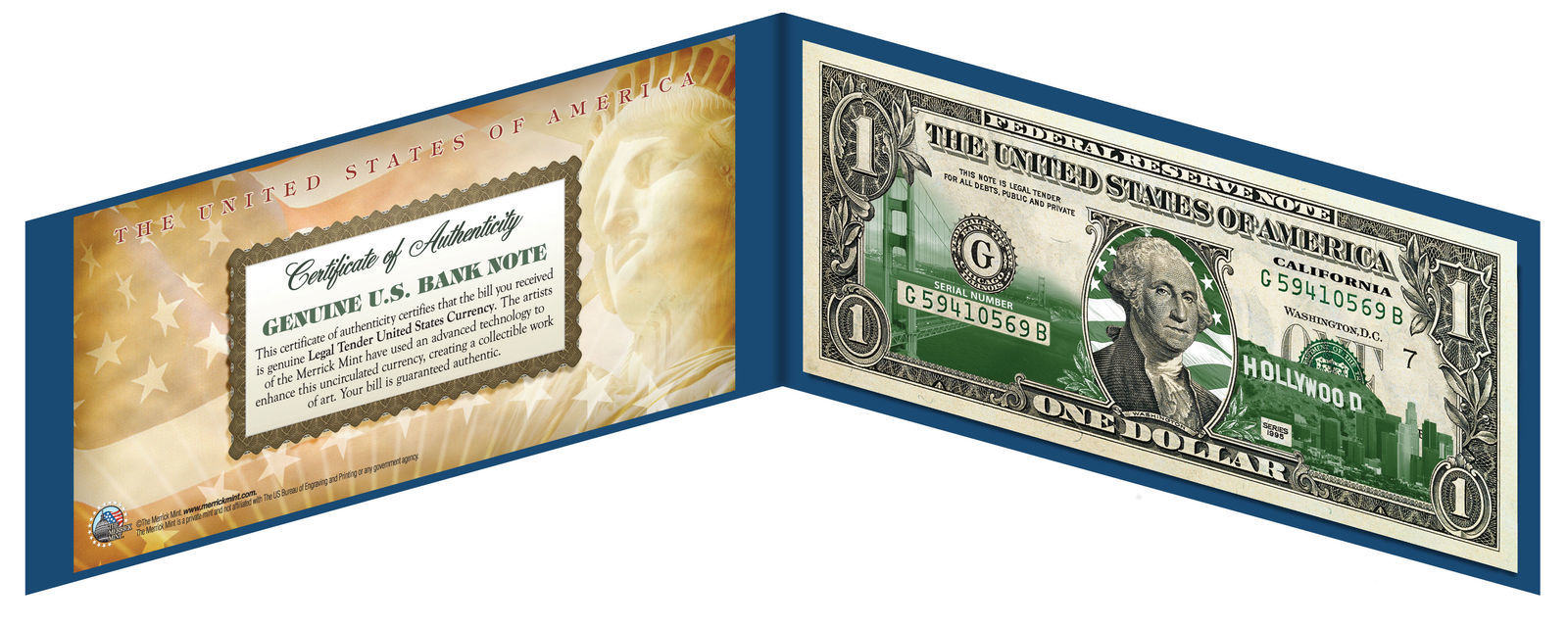 Primary image for CALIFORNIA State $1 Bill *Genuine Legal Tender* U.S. One-Dollar Currency *Green*