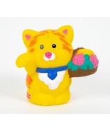 LITTLE PEOPLE FISHER PRICE YELLOW KITTY CAT PET SHOP BASKET FLOWER FIGURE - $135.56 MXN