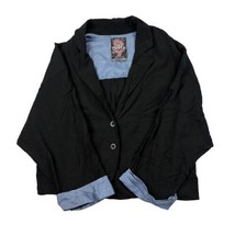 Free People Cropped Blazer Jacket Womens Small Black Long Sleeve - $24.49