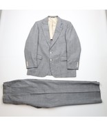 Vintage 70s Mens 44L Wool Wedding 2 Piece Suit Bell Bottoms Plaid USA 38... - $3,716.29 MXN