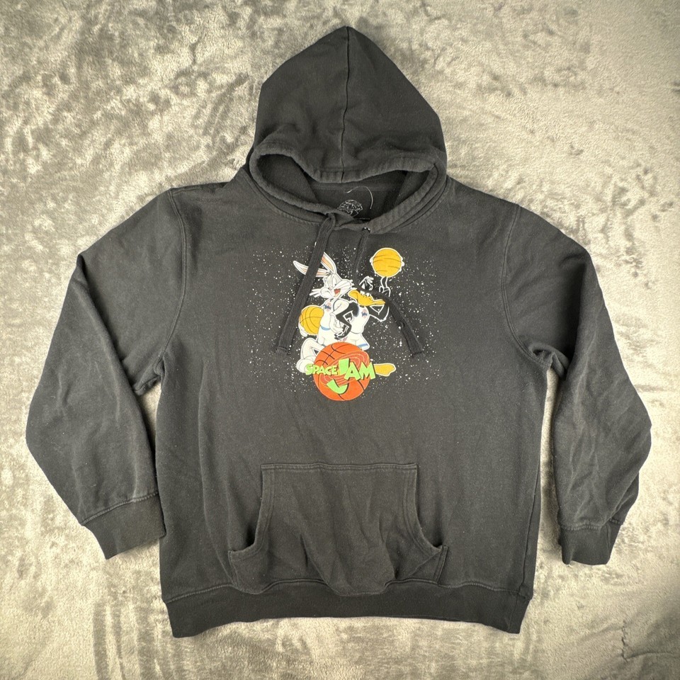 Space Jam Hoodie Size Large Warner Bros Looney Tunes Bugs Bunny Daffy Duck - $19.99