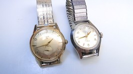 Vintage Watches Heyworth Incabloc &amp; Elgin Durapower 10K RGP Band Watch Lot - $59.99