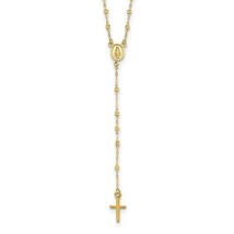 REAL 14k Semi-Solid Gold 20 INCH Virgin Mary Beads Rosary Necklace Rosario - £430.14 GBP