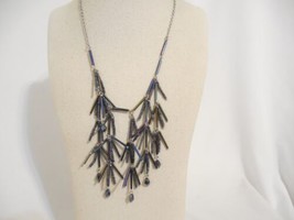 INC Silver-Tone Iridescent Blue,Green,Purple Beaded Statement Necklace Y... - £12.75 GBP